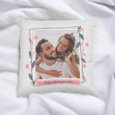 Regalo Almohada Marco de Flores con Foto