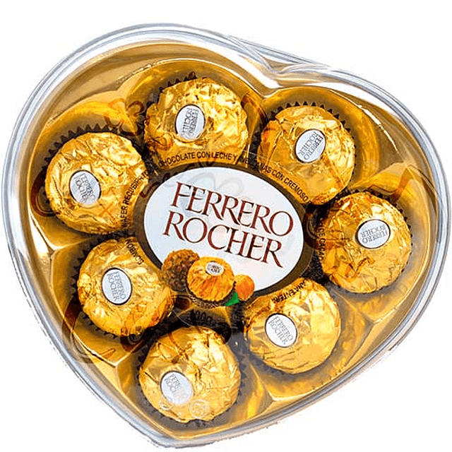 Caja de Ferrero Rocher en forma de corazón