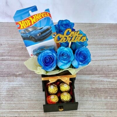 Regalo Soft Hot Wheels con Rosas Azules Regalo Soft Hot Wheels con Rosas Azules